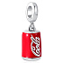Charm Sterling silver 925 Coca Cola in a tin, bracelet pendant, food and drink