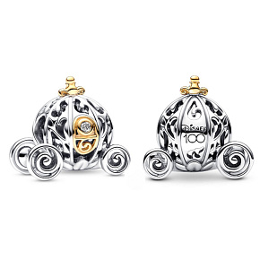 Charm Sterling silver 925 Disney 100. anniversary Cinderella - magic carriage, bead for bracelet