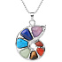 7 chakras spiral pendant made of natural stone 4,2 x 4,2 cm 1 piece