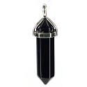 Obsidian pendulum hexagon pendant natural stone 41 x 13 mm, rescue stone