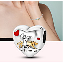 Sterling silver 925 Dog and I - connect all the way, bead on a pet bracelet