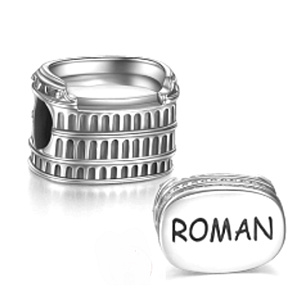Sterling silver 925 Rome - Colosseum, travel bracelet bead