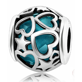 Charm Sterling silver 925 Starry sky, bead on bracelet universe