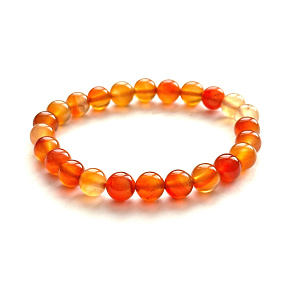 Carnelian bracelet elastic natural stone, 8 mm bead / 16 - 17 cm, Teaches us here and now Carnelian bracelet elastic natural stone, 8 mm bead / 16 - 17 cm, Teaches us here and now