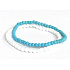 Agate white + Tyrkenite surf bracelet elastic natural stone, ball 5 mm / 18 - 19 cm, 2 pieces set, stone calming
