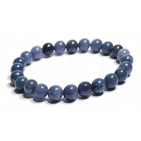 Dumortierite bracelet elastic natural stone, ball 8 mm / 16-17 cm, youth in the heart