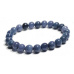 Dumortierite bracelet elastic natural stone, ball 8 mm / 16-17 cm, youth in the heart