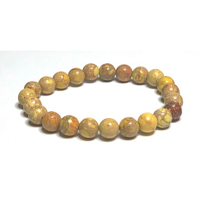 Jasper / Regalite Imperial sea sediment gold bracelet elastic mixed mineral, ball 8 mm / 16 - 17 cm