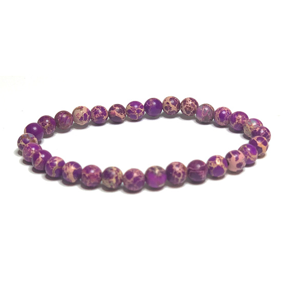 Jasper / Regalite Imperial sea sediment purple bracelet elastic mixed mineral, ball 6 mm / 16 - 17 cm