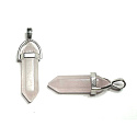 Rose's pendulum hexagon pendant natural stone 41 x 13 mm, stone of love