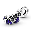 Charm Sterling Silver 925 Earth - Blue Planet, 2-in-1 Opening, Heart Inside, Bracelet Pendant Space