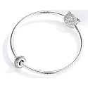 Sterling silver 925 Feather bead for bracelet nature