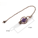 Quartz Merkaba pendulum + clear quartz + bronze, natural stone pendant 7,7 cm, chain approx. 26,5 cm