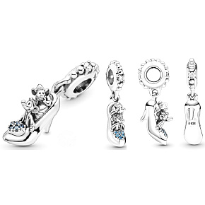 Charm Sterling silver 925 Disney Cinderella slipper, pendant for bracelet