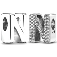 Sterling silver 925 Alphabet letter N, bead for bracelet Sterling silver 925 Alphabet letter N, bead for bracelet