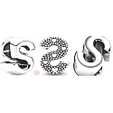 Charm Sterling silver 925 Alphabet letter S, bead for bracelet