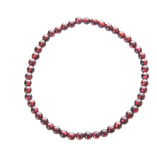 Garnet bracelet elastic natural stone, ball 4 mm / 19 cm, stone of fire, love
