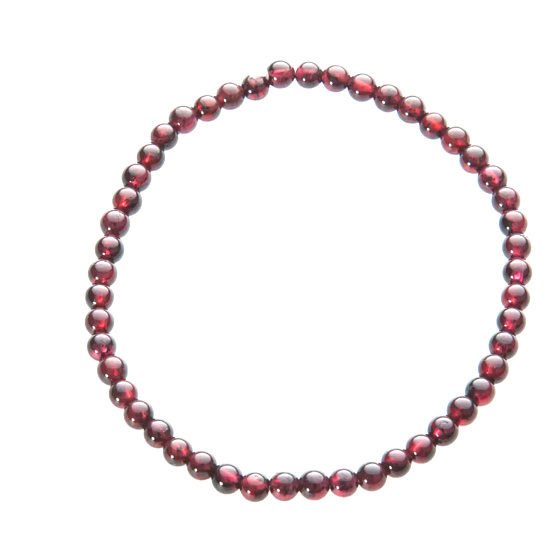 Garnet bracelet elastic natural stone, ball 4 mm / 19 cm, stone of fire, love