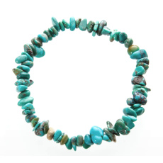 Turquoise bracelet elastic chopped natural stone 19 cm, lucky stone, talisman of travelers and animal lovers