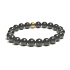 Coal crystal bracelet elastic natural stone, ball 8 mm / 16 - 17 cm