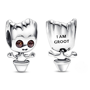 Charm Sterling silver 925 Marvel Guardians of the Galaxy Dancing Groot, bead for bracelet