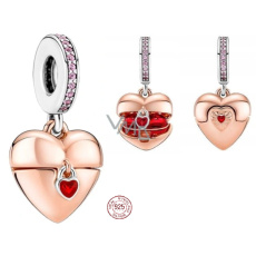 Charm Sterling silver 925 Love heart opening rose gold plated, love bracelet pendant Charm Sterling silver 925 Love heart opening rose gold plated, love bracelet pendant