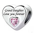 Charm Sterling Silver 925 Granddaughter Loves You Forever Heart, Bead for Family Bracelet