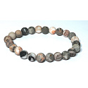Jasper Zebra bracelet elastic natural stone, ball 8 mm / 16-17 cm, stone of positive energy