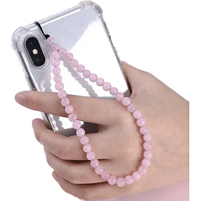 Rosie's anti-loss mobile phone pendant, natural stone bead 6 mm / 26,5 cm, love stone