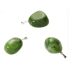 Serpentine (Canadian Jade) Tumbled pendant natural stone, 2,2-3 cm, 1 piece, healers stone