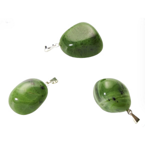 Serpentine (Canadian Jade) Tumbled pendant natural stone, 2,2-3 cm, 1 piece, healers stone