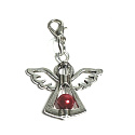 Guardian angel pendant with red pearl 29 x 37 mm 1 piece