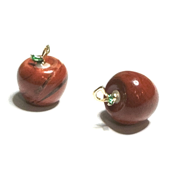 Jasper red apple knowledge pendant, natural stone 2,7 x 15 mm, full care stone