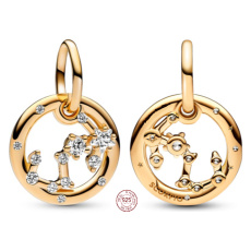 Charm Sterling silver 925 Gold plated Zodiac sign Scorpio, bracelet pendant Charm Sterling silver 925 Gold plated Zodiac sign Scorpio, bracelet pendant