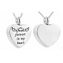 Commemorative urn pendant, Heart waterproof, Stainless steel 20 x 25 mm + chain 50 cm
