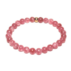 Rose Quartz / Strawberry Quartz Elastic Bracelet, Natural Stone, 6 mm Bead / 16 - 17 cm, AAA Quality, Ultimate Healer