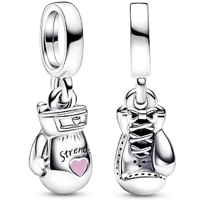 Charm Sterling silver 925 Boxing gloves, pendant on bracelet sport