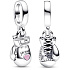 Charm Sterling silver 925 Boxing gloves, pendant on bracelet sport