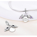 Charm Sterling Silver 925 Siblings Sisters I'm Lucky to Have You 3-in-1, Family Bracelet Pendant