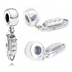 Charm Sterling silver 925 Cruise steamer - ship, travel bracelet pendant
