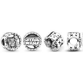 Charm Sterling silver 925 Marvel Star Wars C3PO and R2D2, bracelet bead