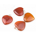Carnelian Heart pendant natural stone 20 mm, Teach us here and now
