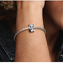 Sterling silver 925 Adorable panda bear, bead on animal bracelet