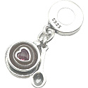 Charm Sterling silver 925 Coffee cup and spoon 2in1, food and drink bracelet pendant