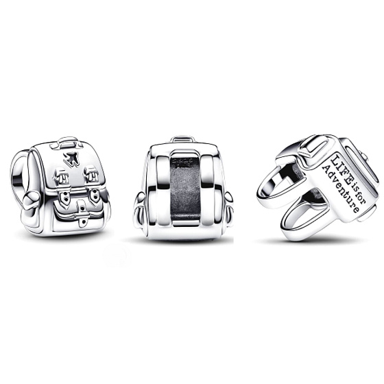 Charm Sterling silver 925 Backpack travel bead bracelet travel
