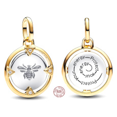 Charm Sterling Silver 925 Mini Locket Bee Protect Your Energy, Animal Bracelet Pendant