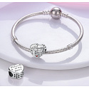 Sterling silver 925 Sister in my heart, bead heart on bracelet family