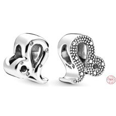 Charm Sterling silver 925 Zodiac sign Glittering Lion, bead for bracelet