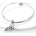 Charm Sterling silver 925 Football charm, ball and soccer cleats 2in1, pendant on bracelet sport