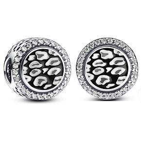 Charm Sterling silver 925 Black leopard charm, bead on animal bracelet Charm Sterling silver 925 Black leopard charm, bead on animal bracelet